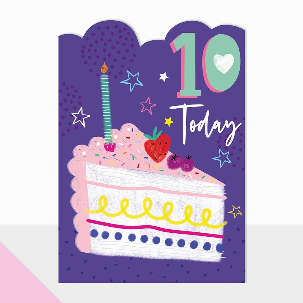 Girl 10th Birthday Cake Slice Card - Artbox Happy Birthday