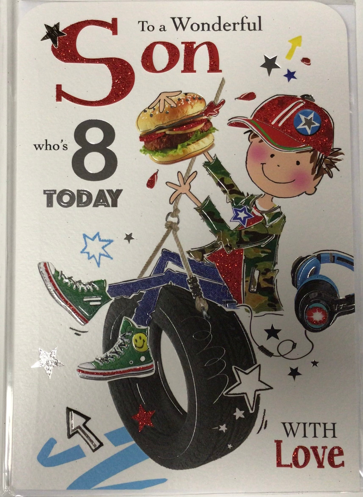 Son Birthday Card Age 8 - Jonny Javelin