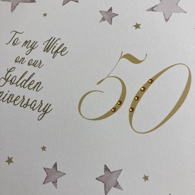 Wife 50th Golden Anniversary Large Card