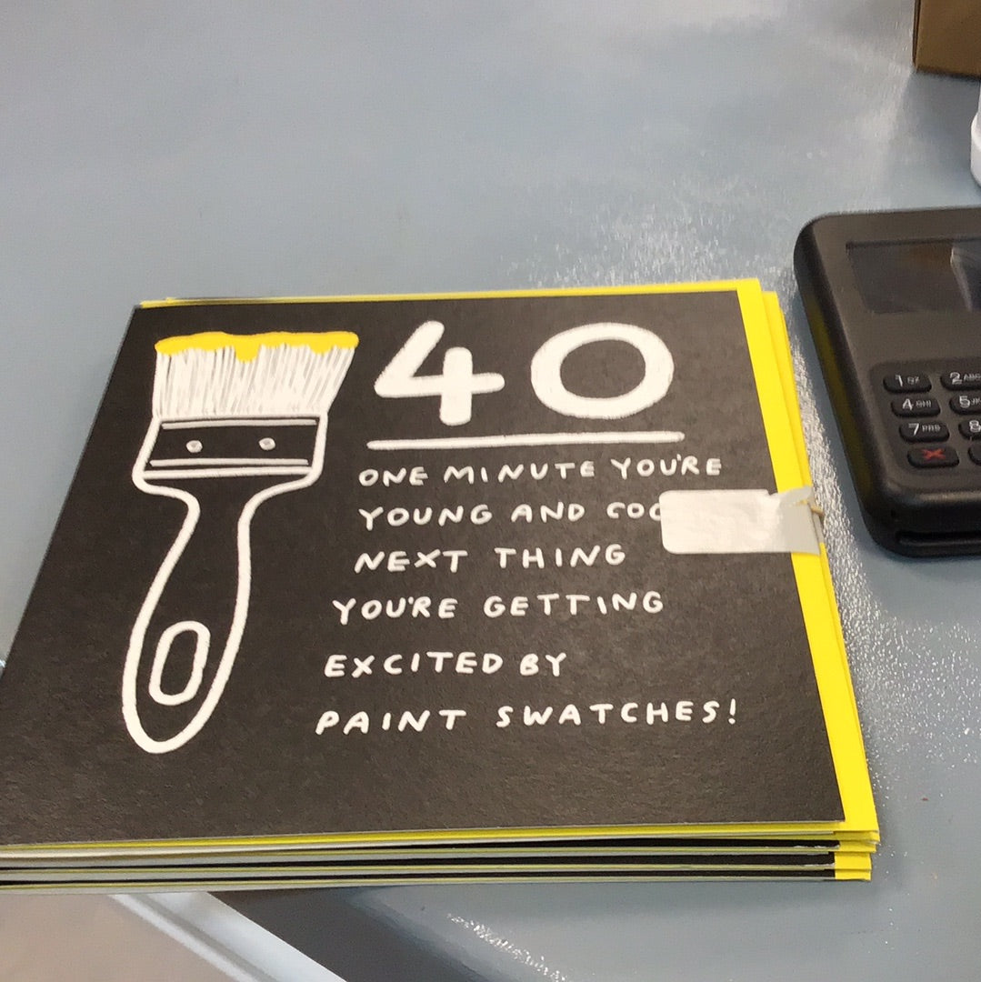 40 birthday card pigment