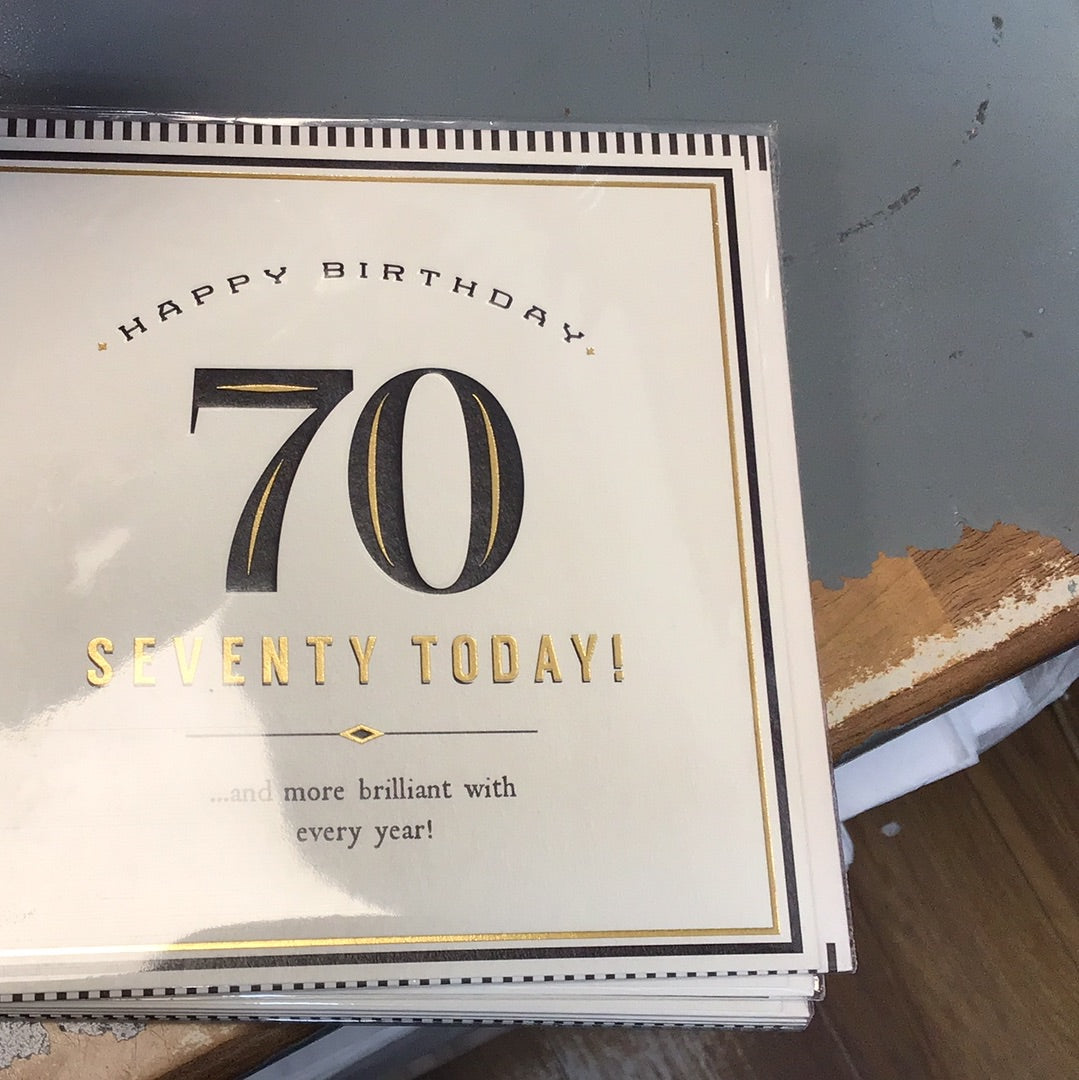 70th Birthday Card - pigment- Alice scott