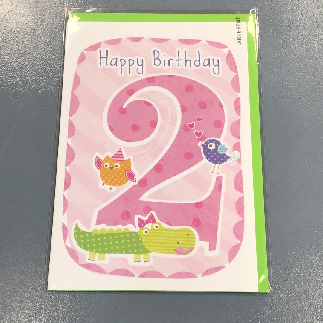 2nd Birthday Girl Card - Artebene