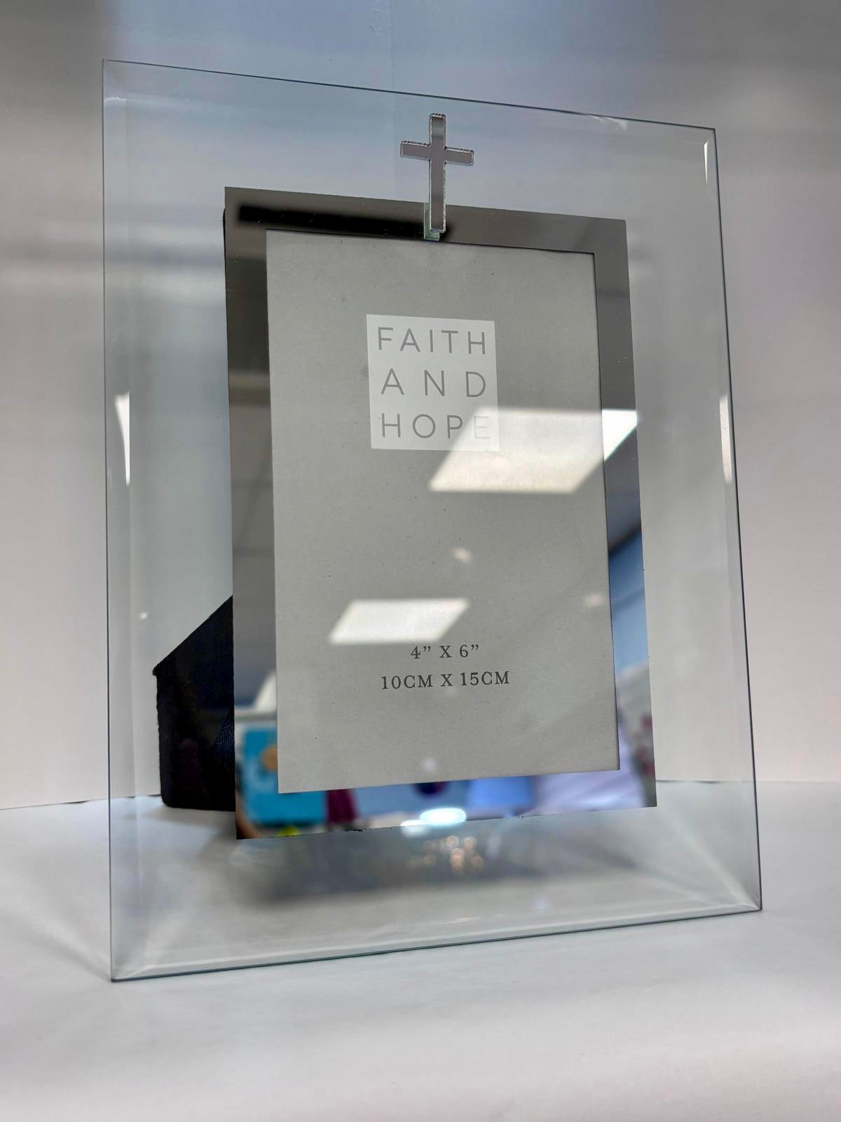 First Holy Communion Glass Photo Frame | Silver Cross | 4" x 6" Keepsake Gift