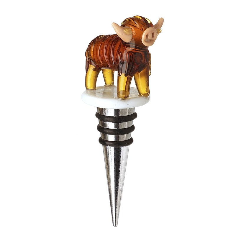 Glass Highland Cow Bottle Stopper