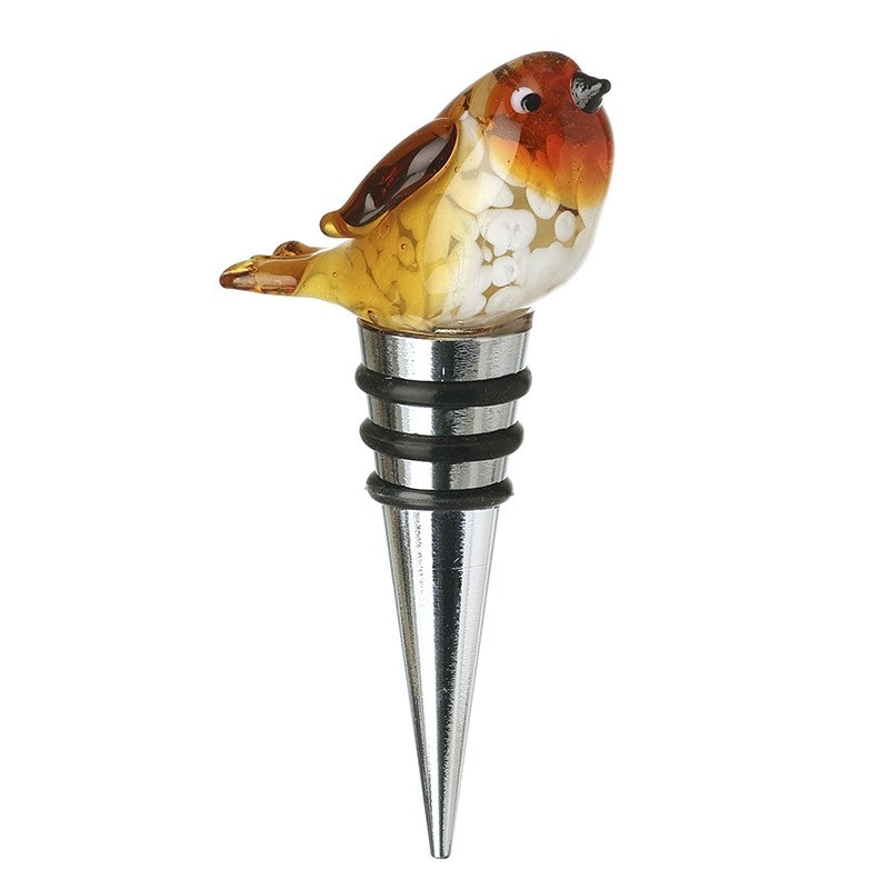 Glass Robin Bottle Stopper