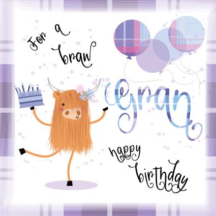 Gran Happy Birthday Card - Pink Pig Cards