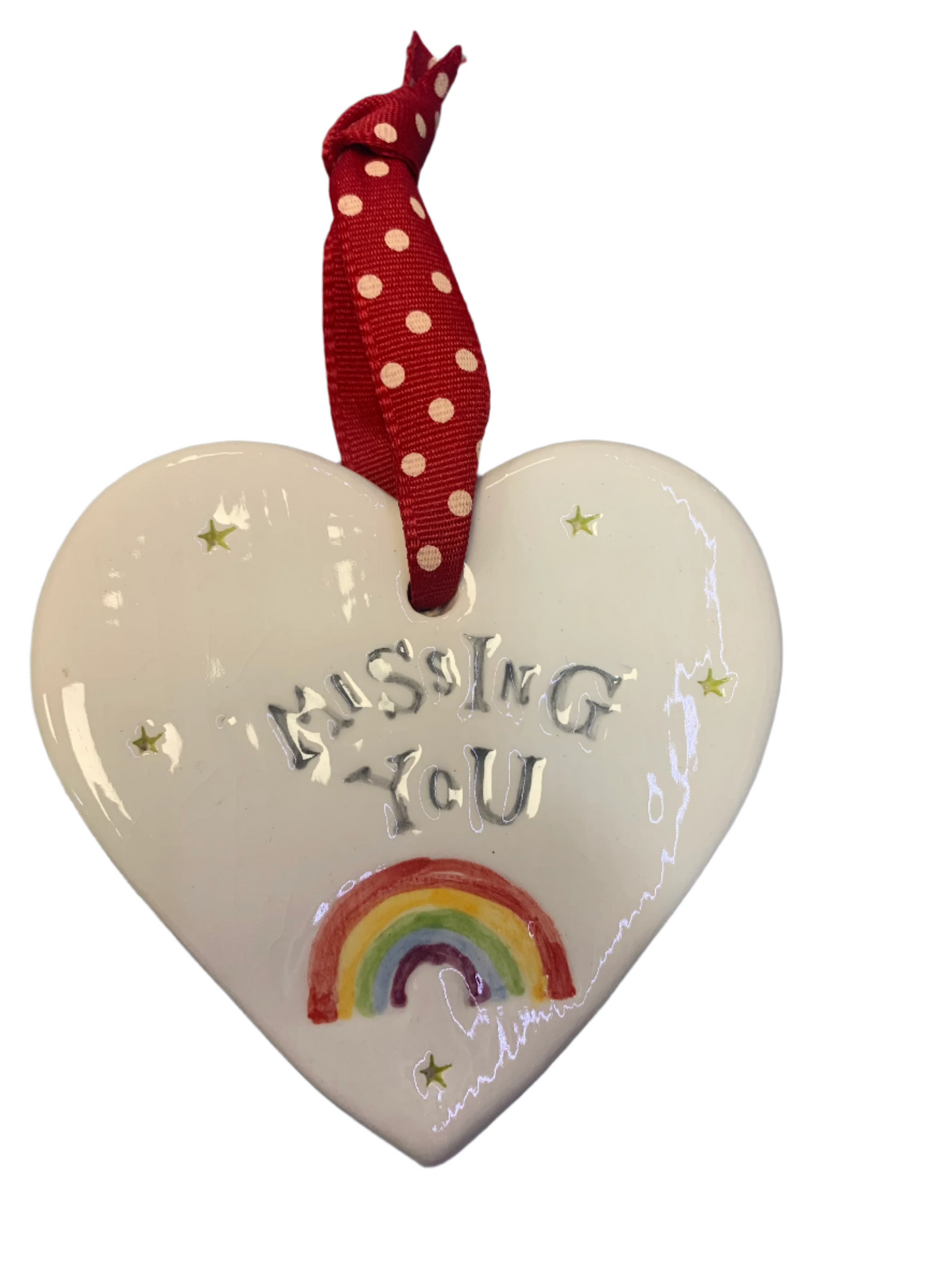 Hanging Ceramic Heart - Missing You