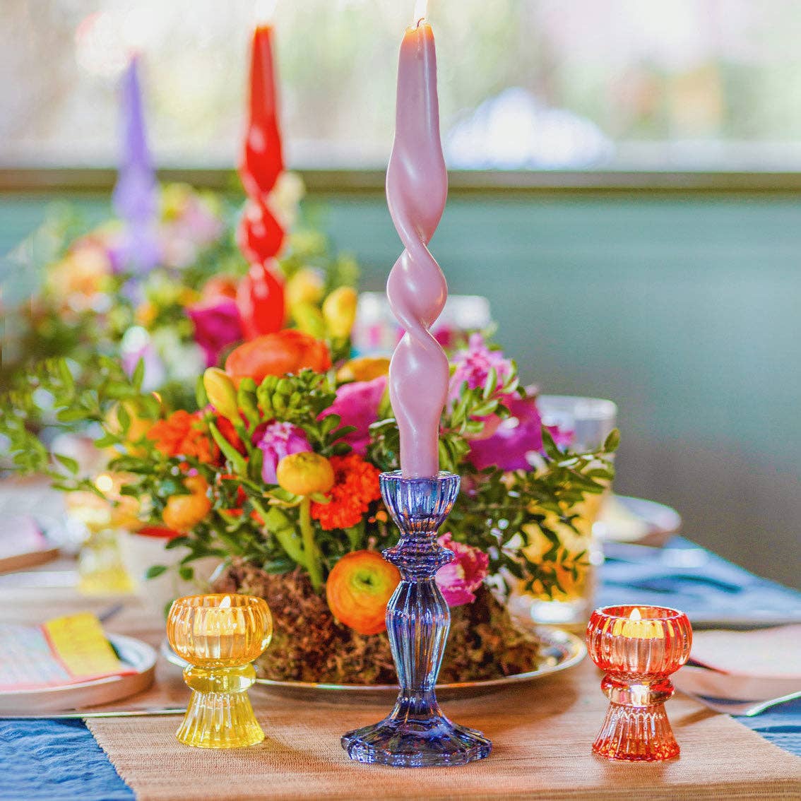 Small Glass Candle Holder Starter Set, Mixed Colours | Home Decor |