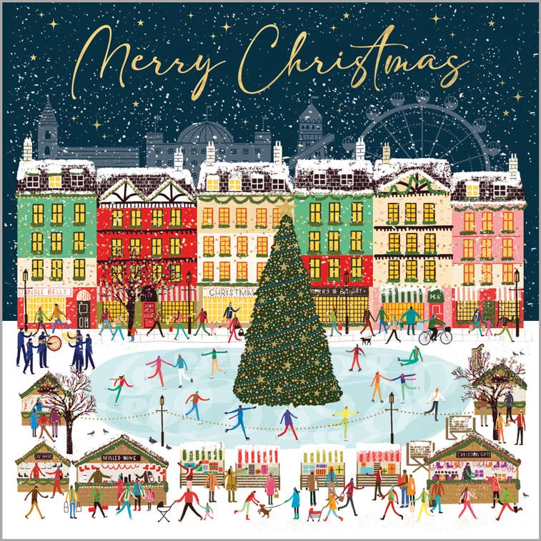 Charity Christmas Card Pack of 5 - Christmas Market Town