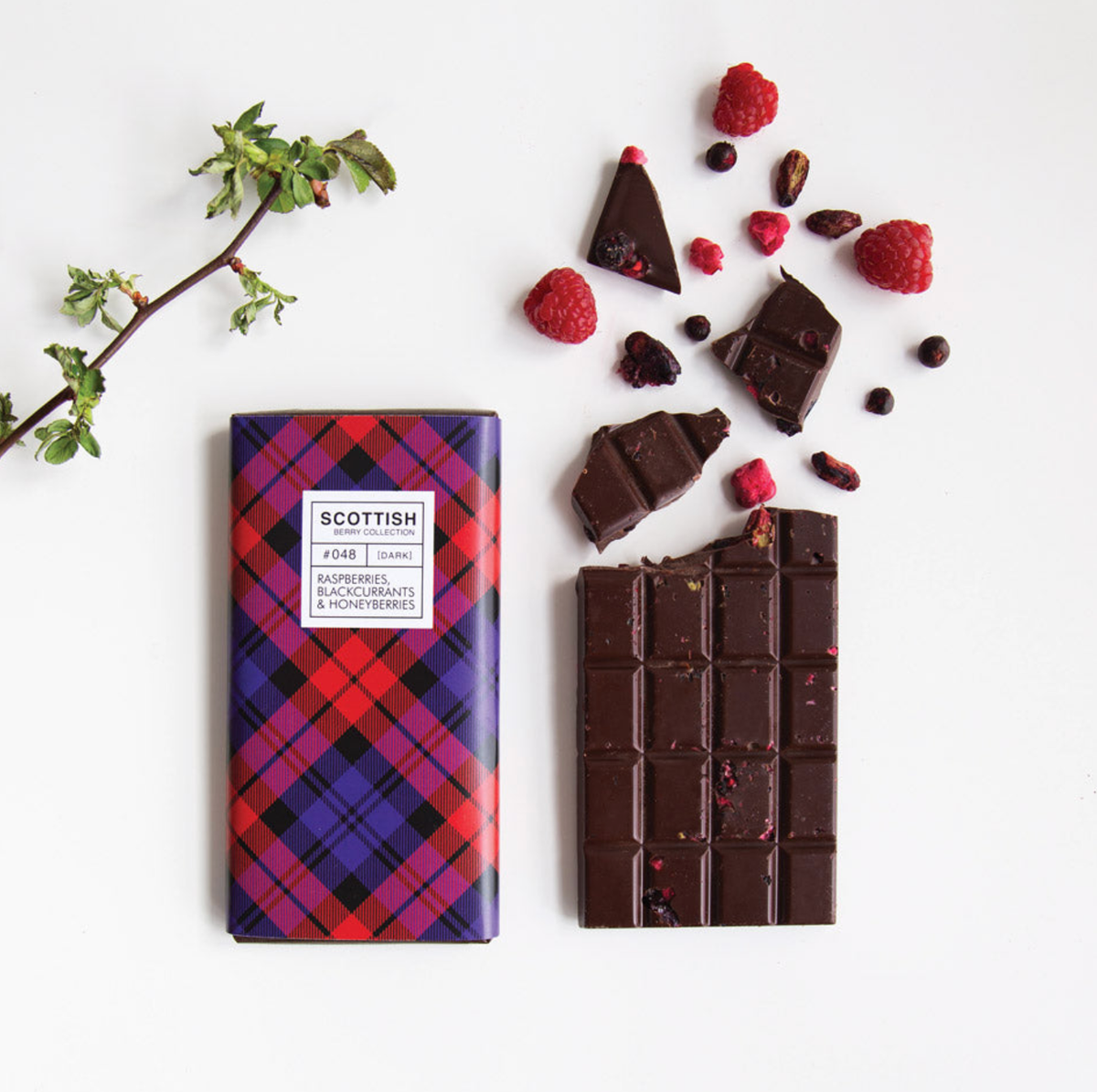 Scottish Berries Dark Chocolate Bar, 100g