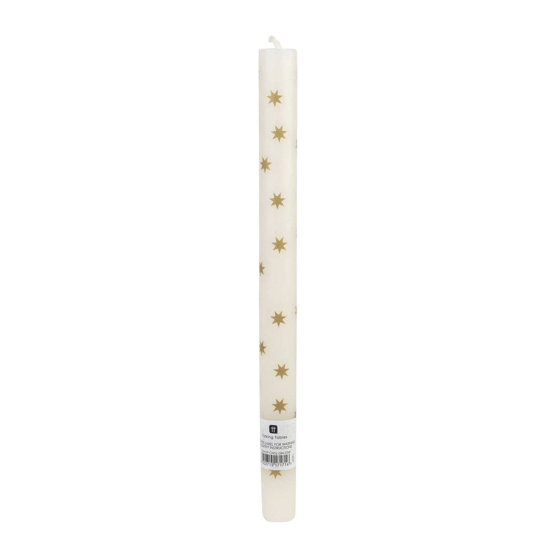 Gold Star Straight Dinner Candles - 12 Unit Display | Christmas |