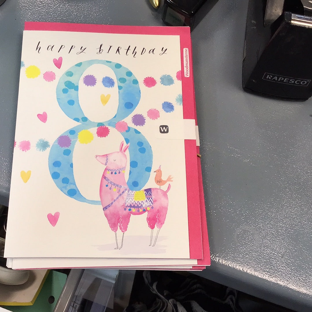 8th Birthday Cards - woodmansterne fiesta