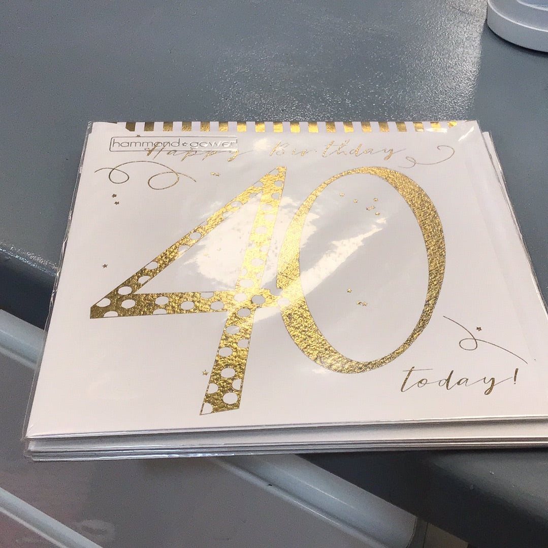 40 birthday card H&G