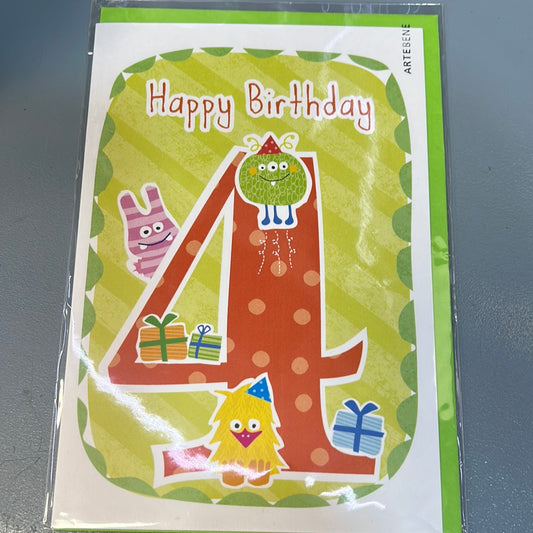 4th Birthday Card - Artebene