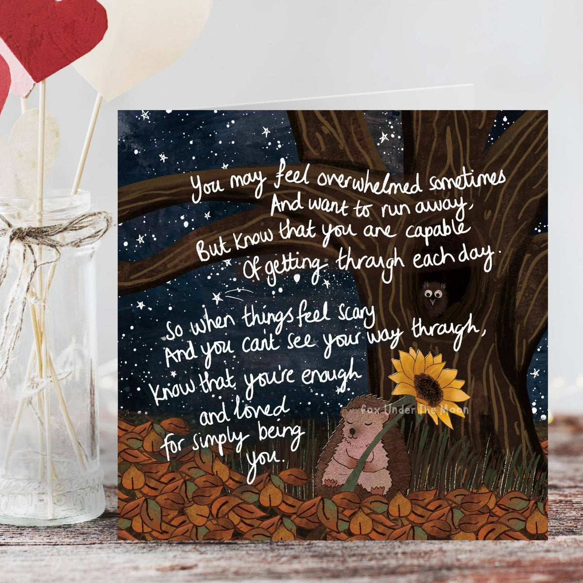 'Being You' - Foiled Greeting Card by Fox Under The Moon