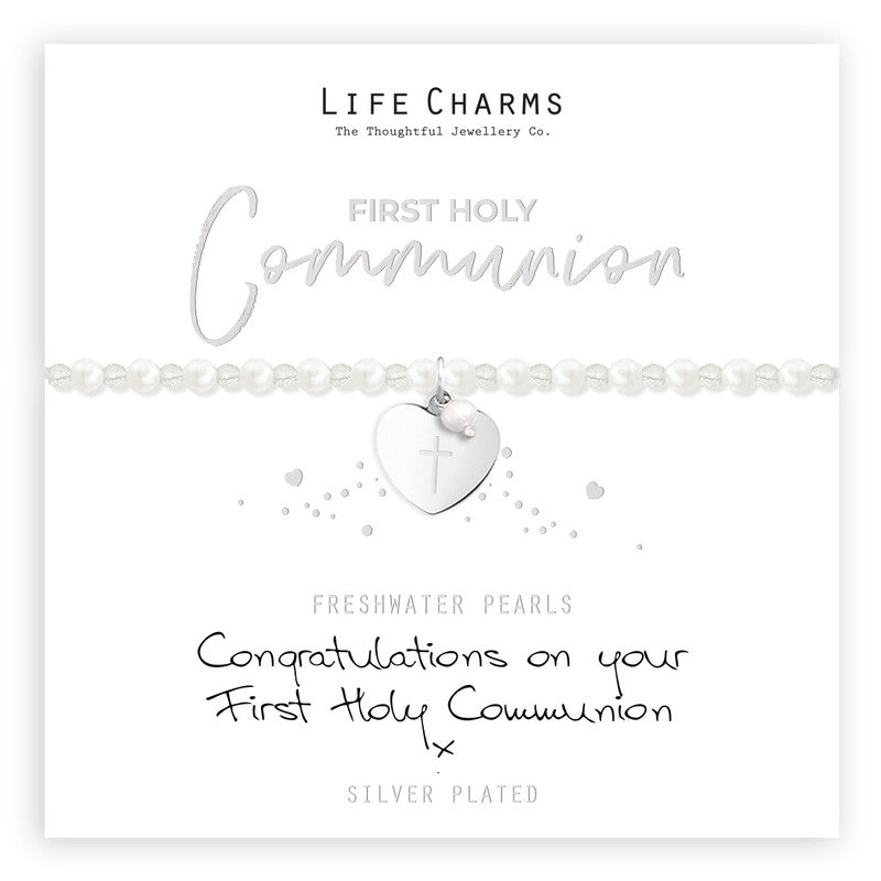 1st Holy Communion Silver Pearl Bracelet - Life Charms Jewellery