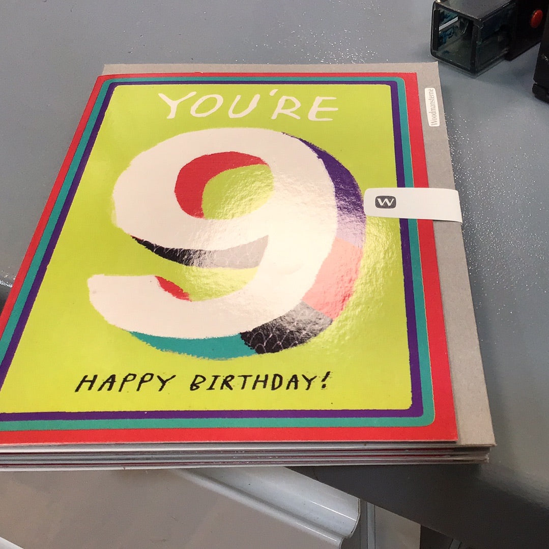 9th birthday card woodmansterne