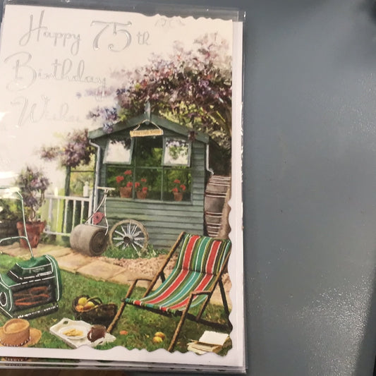 75th Birthday Card - Jonny Javelin - Velvet