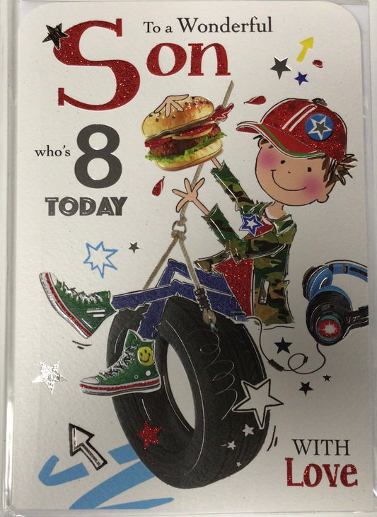 Son Birthday Card Age 8 - Jonny Javelin