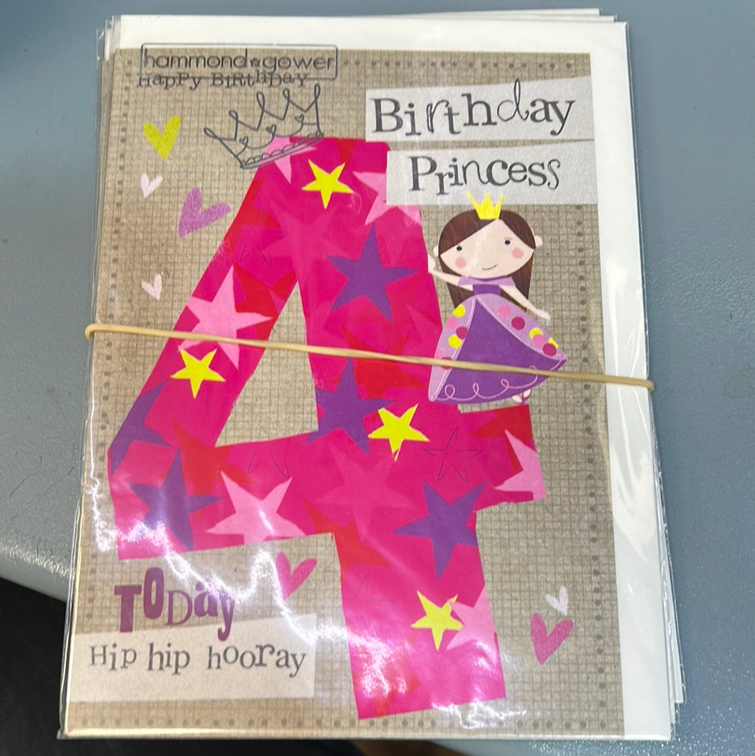 4th Birthday Card - H&G