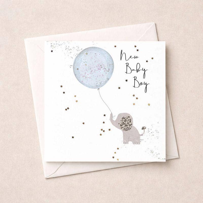 New Baby Boy Card - Elephant