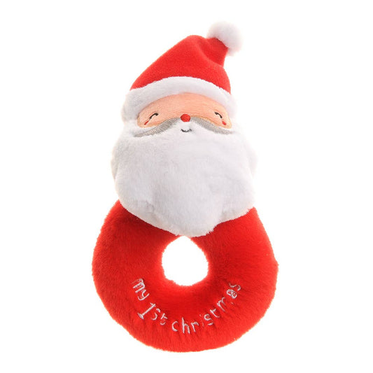 My First Christmas Santa Plush Baby Rattle