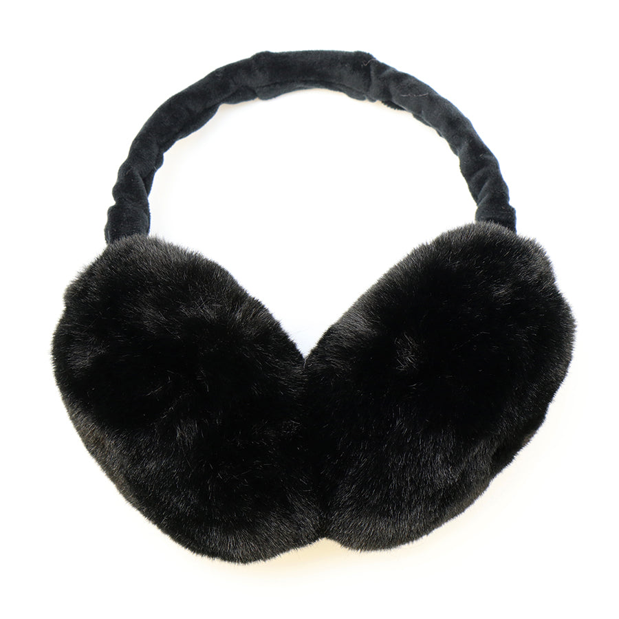 Black faux fur earmuffs
