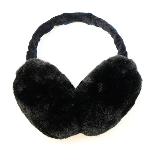 Black faux fur earmuffs