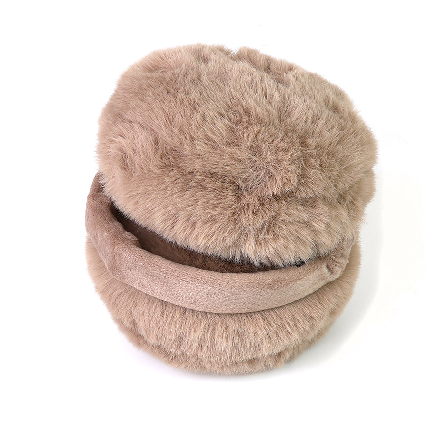 Natalia warm taupe faux fur earmuffs