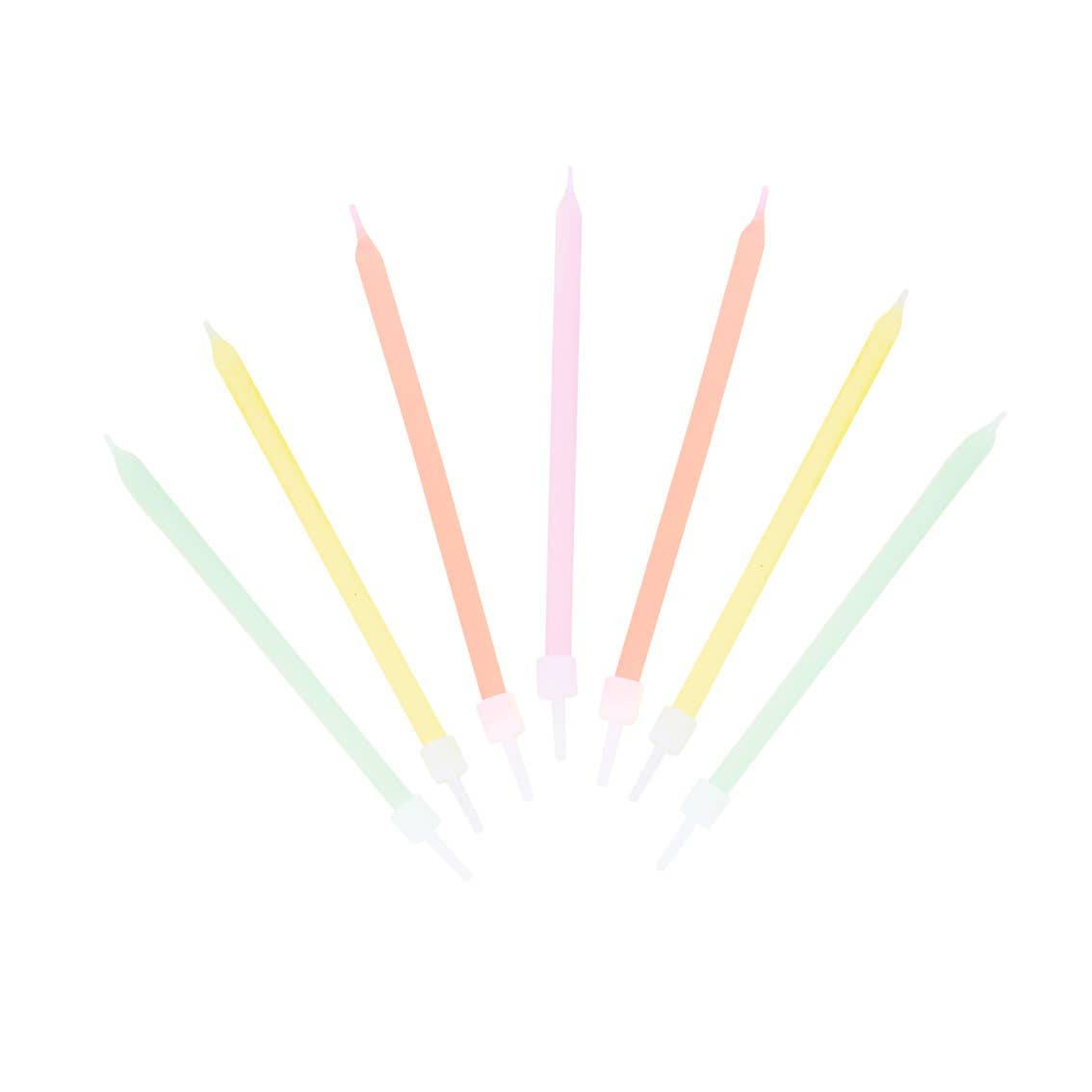 Long Pastel Colour Birthday Candles - 16 Pack