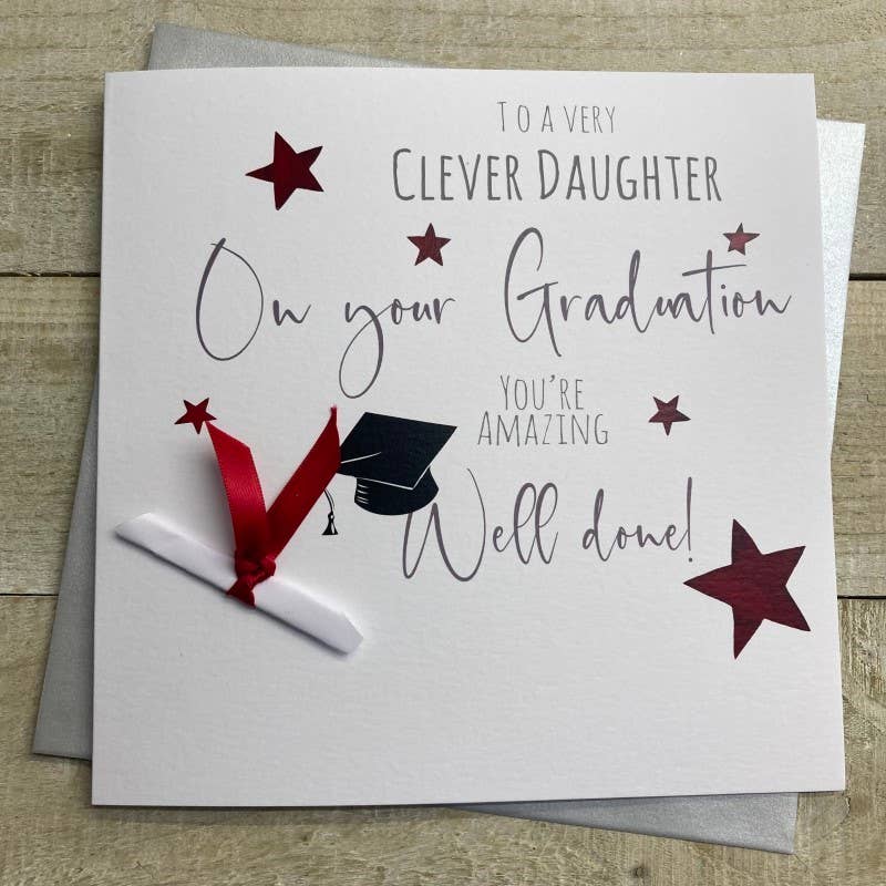 Graduation - Clever Daughter - Scroll - Large Card