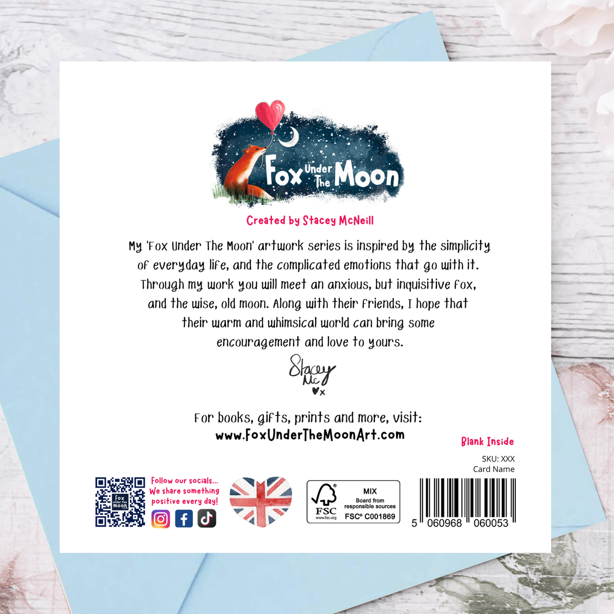 'Being You' - Foiled Greeting Card by Fox Under The Moon