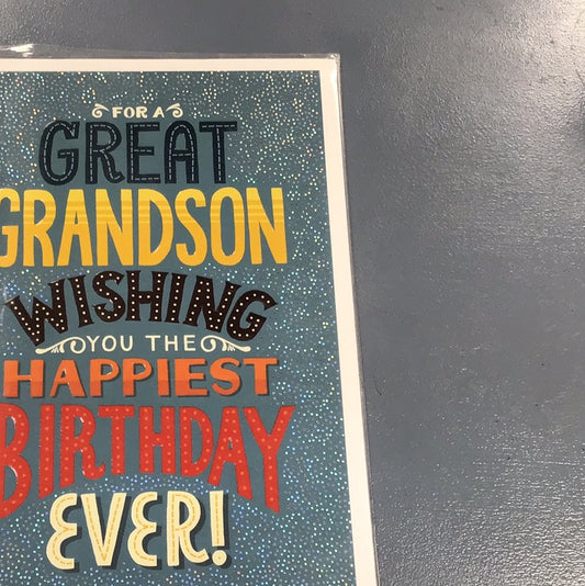 Grandson Birthday Card - Pigment