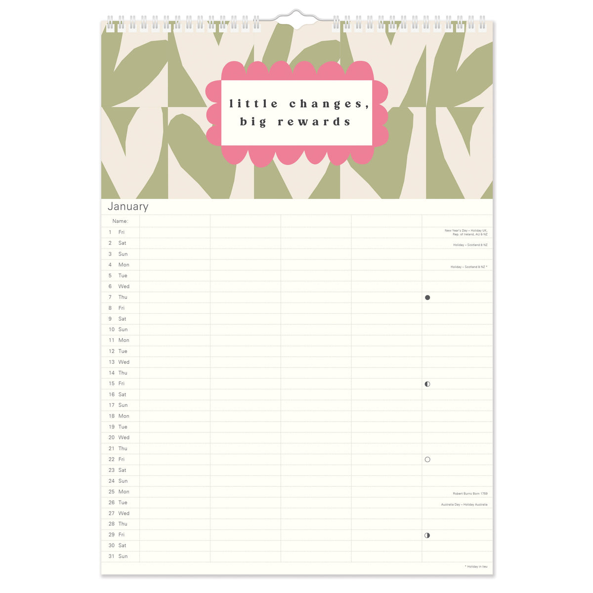 Caroline Gardner 2027  Hearts/Mixed A3 Family Calendar