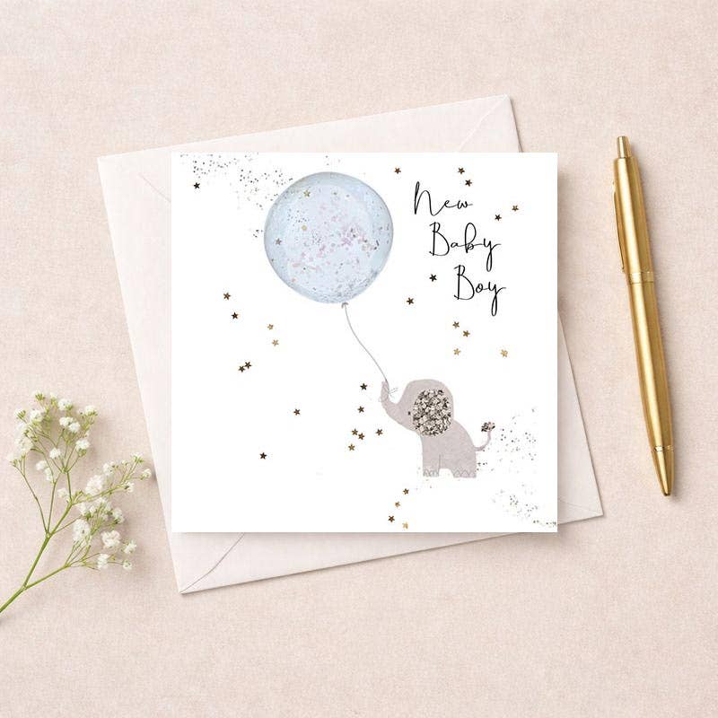 New Baby Boy Card - Elephant