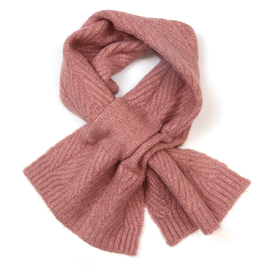 Charlotte dusty rose herringbone pull through scarf