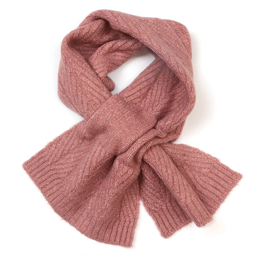 Charlotte dusty rose herringbone pull through scarf