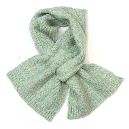 Charlotte pale sage herringbone pull through scarf