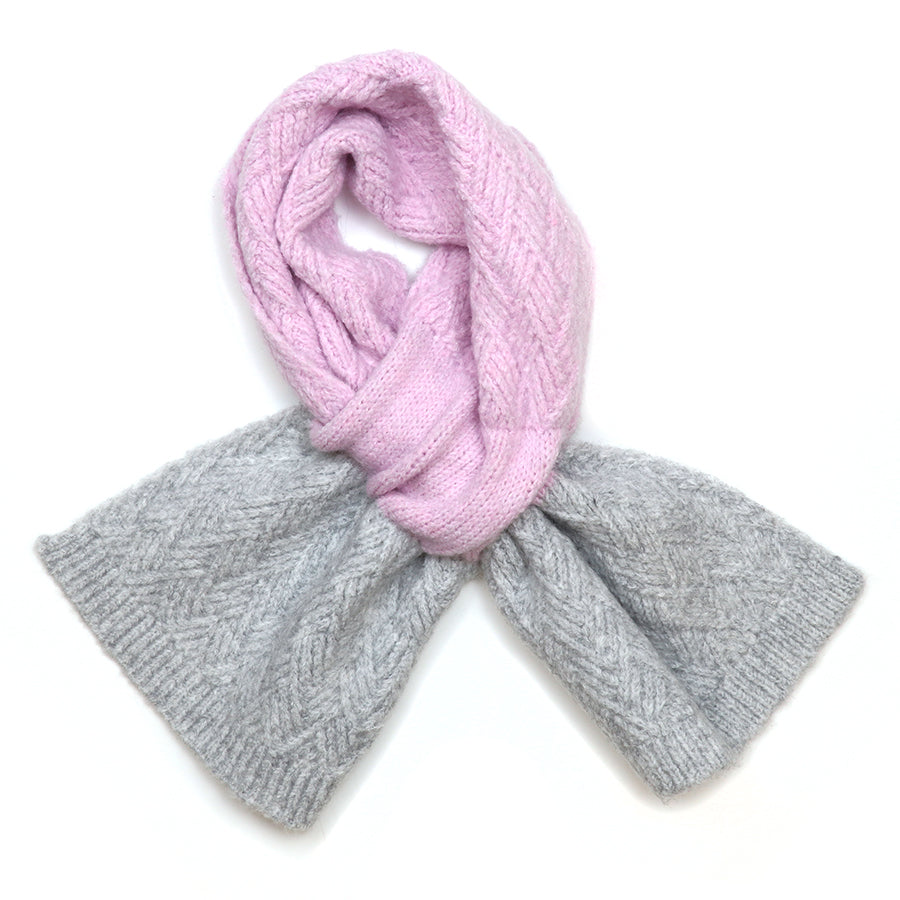 Margot lilac and grey basket weave pull through scarf