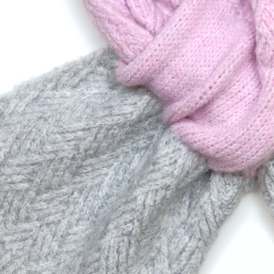 Margot lilac and grey basket weave pull through scarf