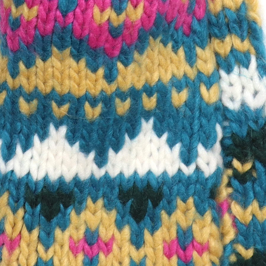 Valentina dark green fair isle knit pull through scarf