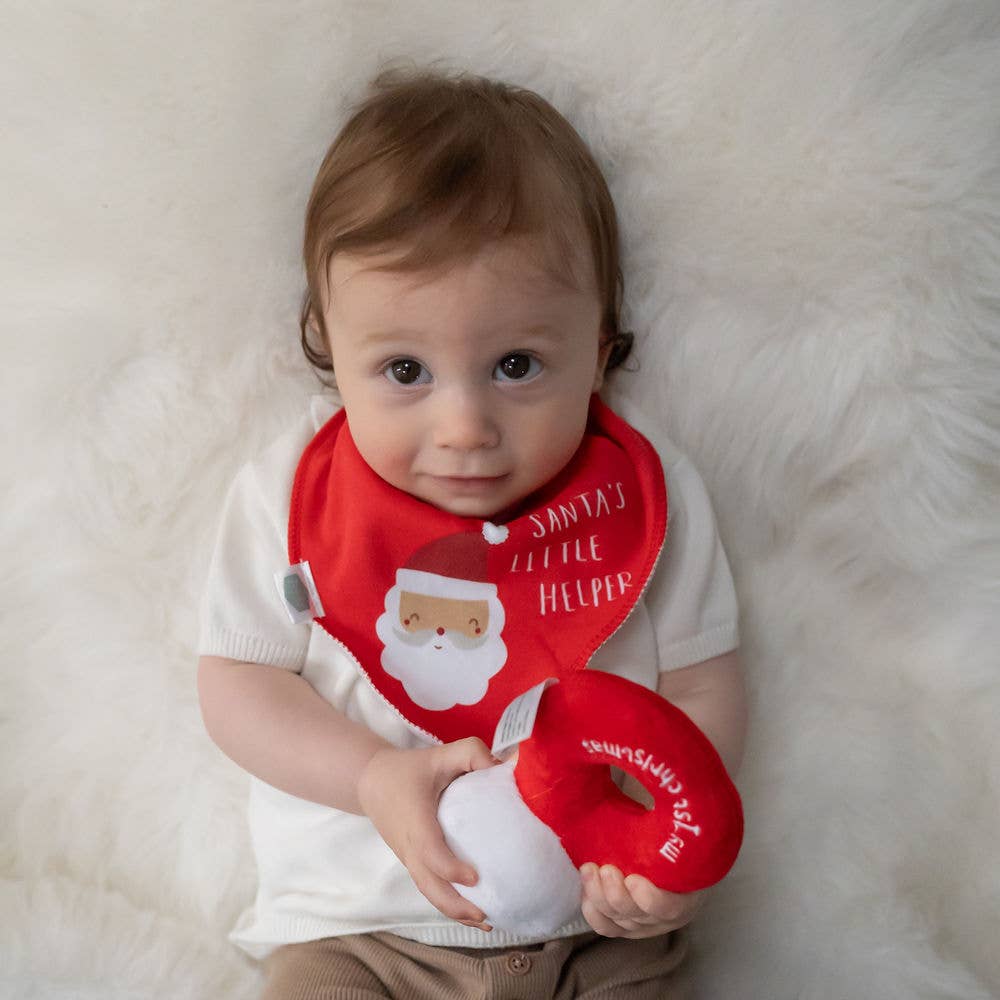 My First Christmas Santa Plush Baby Rattle