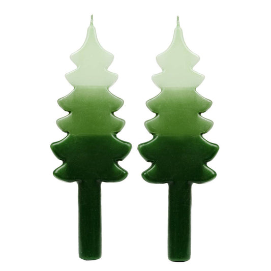 Green Christmas Tree Shaped Candles - 2 Pack | Christmas Candles |