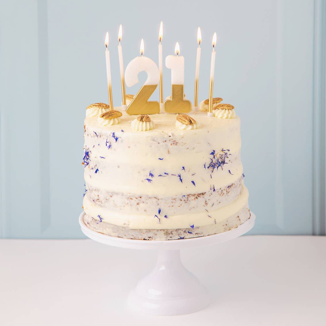 White and Gold Candles - 16 Pack