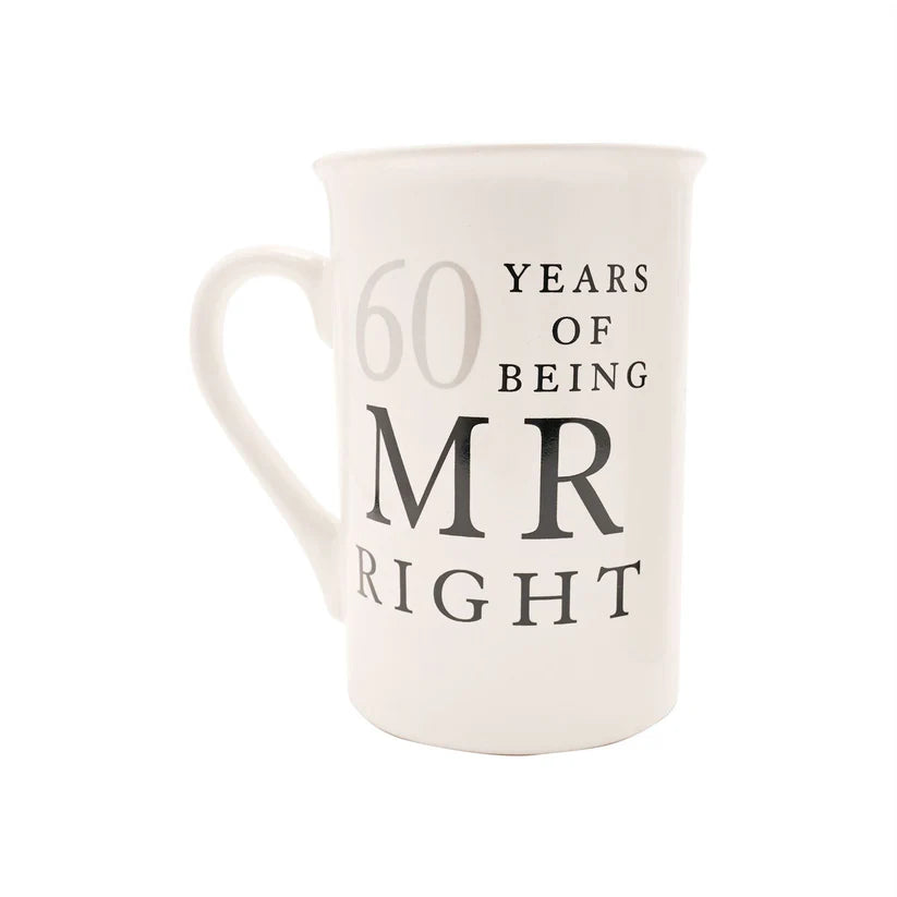 60th Diamond Wedding Anniversary Mug Set – Mr Right & Mrs Always Right