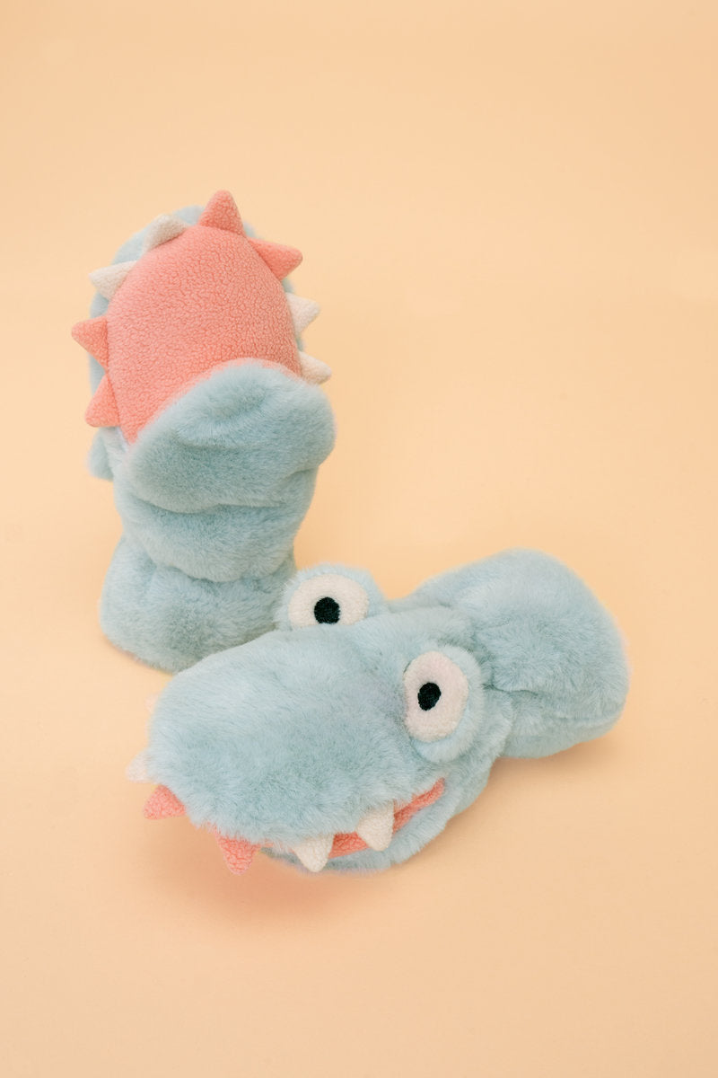 Powder Kids Goofy Monster Fluffy Mittens - Pale Blue