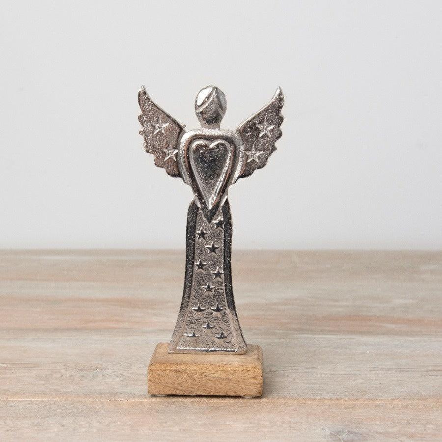 Silver Angel on Base Ornament