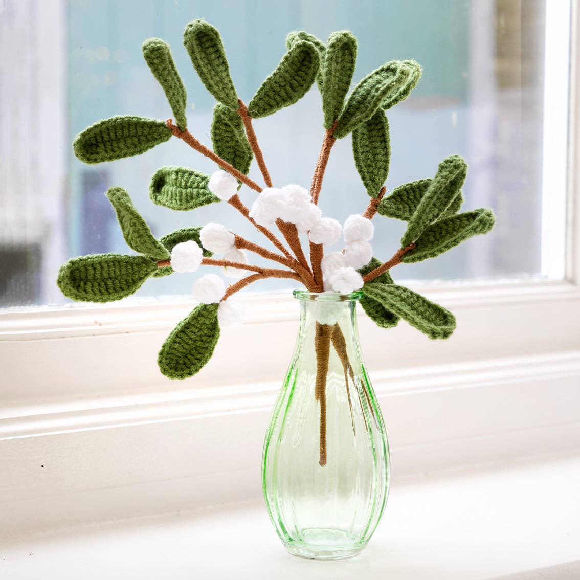 Handmade Mistletoe Christmas Crochet Sprigs Bundle | Seasonal Decor |