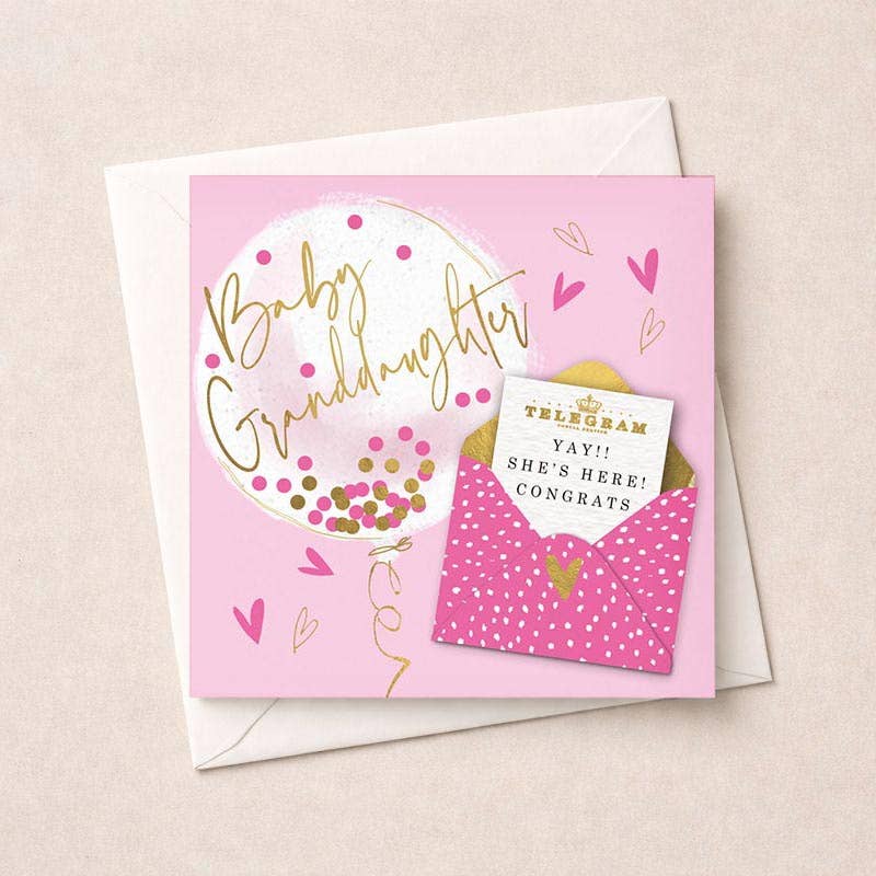 New Baby Card - Granddaughter Telegram