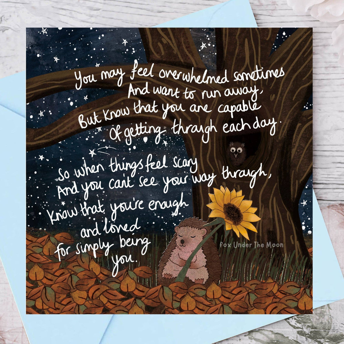 'Being You' - Foiled Greeting Card by Fox Under The Moon